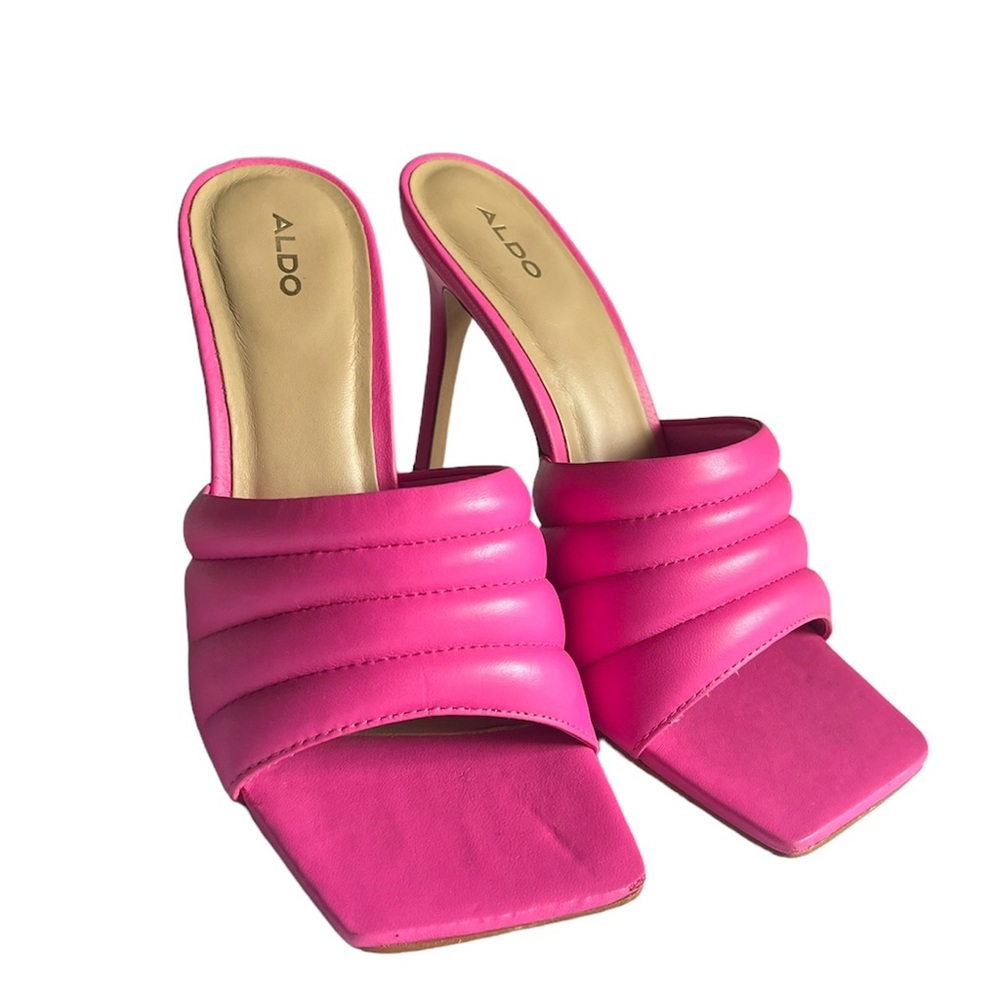 Aldo Hot Pink Heel Mule Sandals
